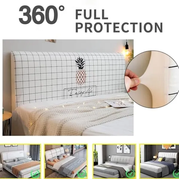 Sängar>(160cm, Beige) Stretch Sänggavelöverdrag, Nordiskt Enfärgat Sänggavel Skydd, Sänggavel Överdrag, Sänggavelöverdrag för Enkel Dubbel King Size