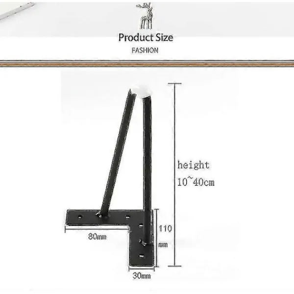 Matbord>10cm-40cm Bordsben i järn Skåpsfötter Hårnål Skrivbordsben Metall Möbelben 1 Styck 35cm