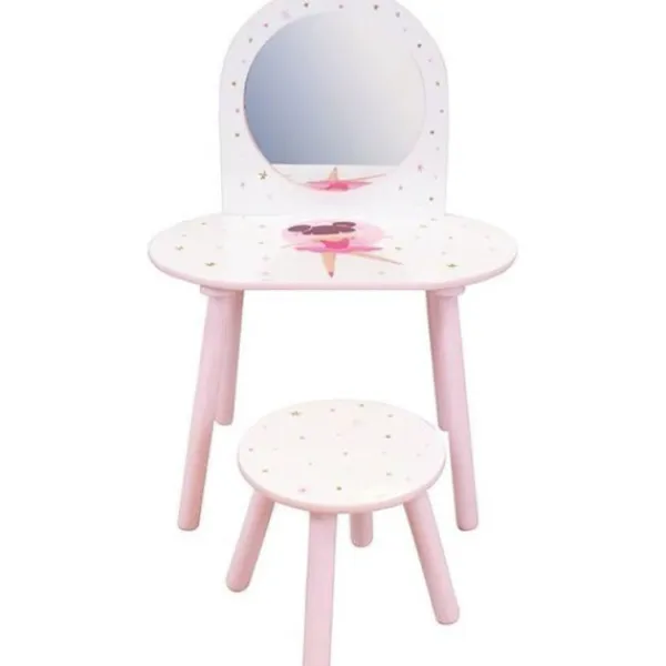 FUN HOUSE Sminkbord>Cooff med pall - Ballerina Dancer - - H.48 X L.60 X D.40 / H.27 X L.28 X D.28 cm