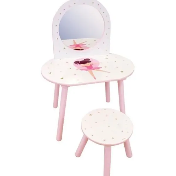 FUN HOUSE Sminkbord>Cooff med pall - Ballerina Dancer - - H.48 X L.60 X D.40 / H.27 X L.28 X D.28 cm