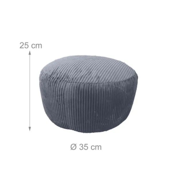 Northix Sittpuffar>Corduroy Puff – Rund Golvkudde, Mjuk & Mångsidig