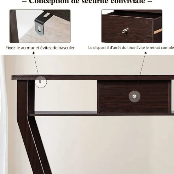 COSTWAY Sideboards>konsolbord - 120x30x81CM - 1 låda och 2 förvaringsfack, lantlig stil, hallenhet