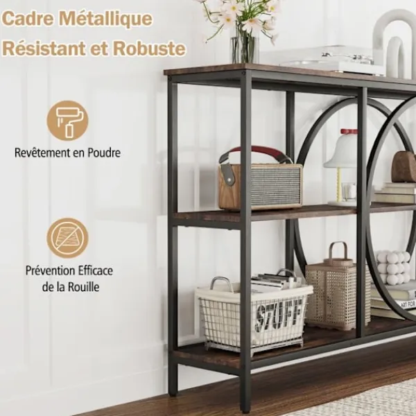 COSTWAY Sideboards>Konsolbord XXL - 3 Nivåer 180 x 30 x 90 cm (L x B x H) Industriell Stil Metallram