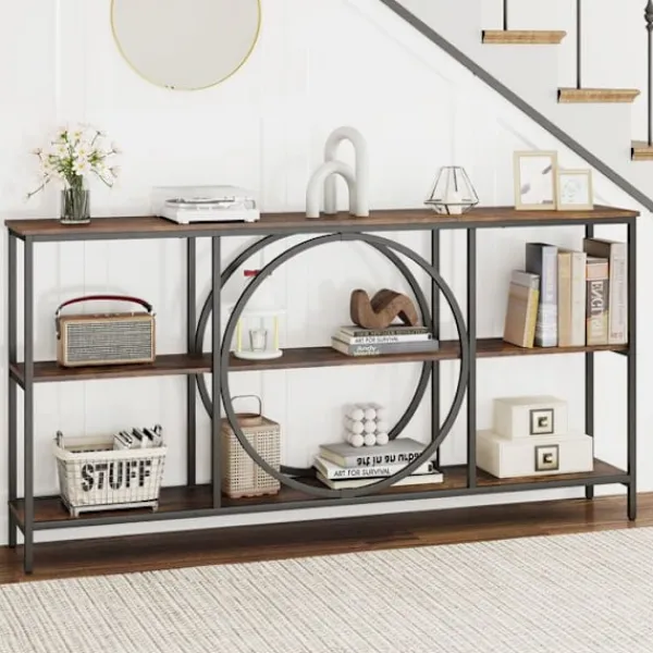 COSTWAY Sideboards>Konsolbord XXL - 3 Nivåer 180 x 30 x 90 cm (L x B x H) Industriell Stil Metallram