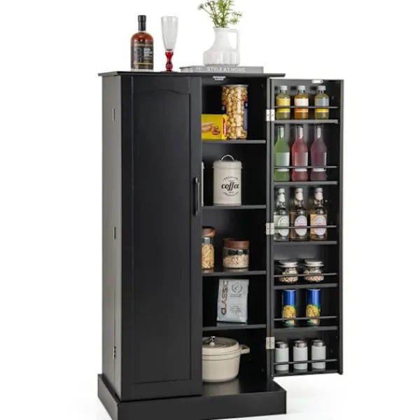 COSTWAY Skåp>Sideboard-Köksskåp - 2 dörrar, 6 justerbara hyllor, tippskydd - Vardagsrum, Matsal -