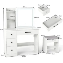 COSTWAY Sminkbord><noscript><img data-lazyloaded=