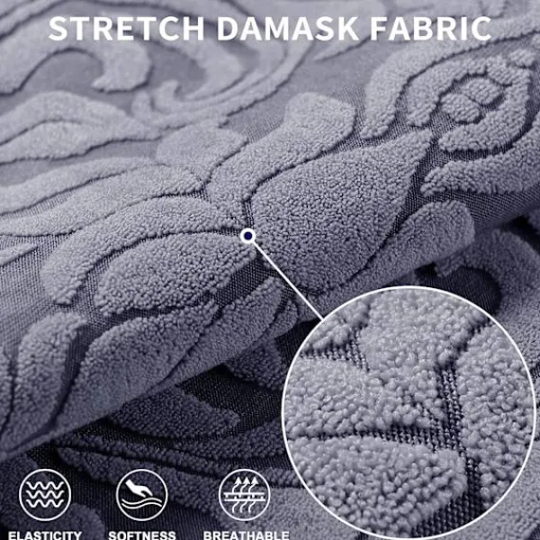 ATELA Soffor>Cover Cover 2 delar jacquard damast överdrag för 2 kuddar Stretch soffa Möbelskydd Stolöverdrag för vardagsrum barn, husdjur (Med