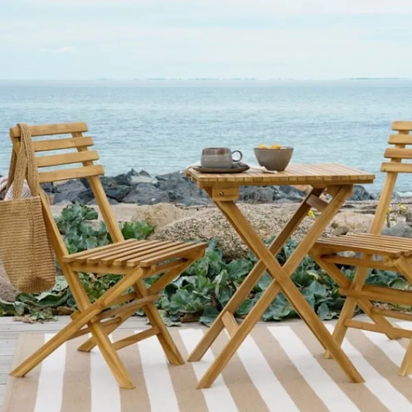 EBUY24 Balkongmöbler>Cuenca-set med bord och 2 utestolar i teak.