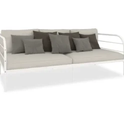 vidaXL Soffor>Dagbädd utan madrass vit metall 90x200 cm