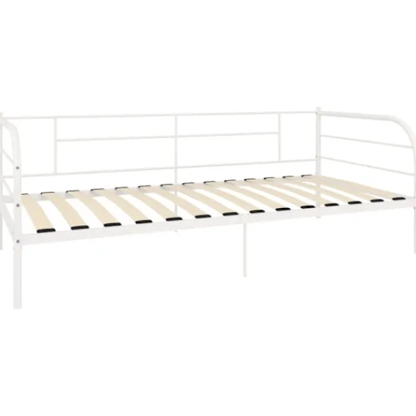 vidaXL Soffor>Dagbädd utan madrass vit metall 90x200 cm