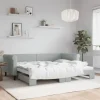 vidaXL Soffor>Dagbädd utdragbar ljusgrå 90x200 cm sammet