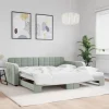 vidaXL Soffor>Dagbädd utdragbar ljusgrå 100x200 cm sammet