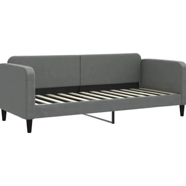 vidaXL Soffor>Dagbädd utdragbar med lådor mörkgrå 80x200 cm tyg
