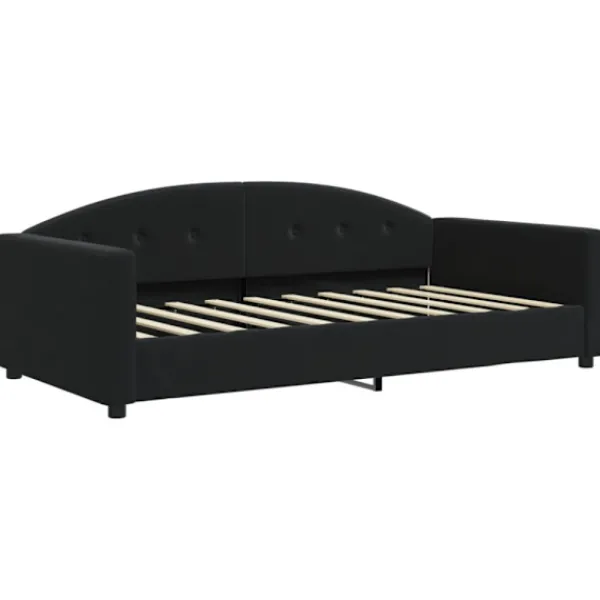 vidaXL Soffor>Dagbädd utdragbar med lådor svart 90x190 cm sammet