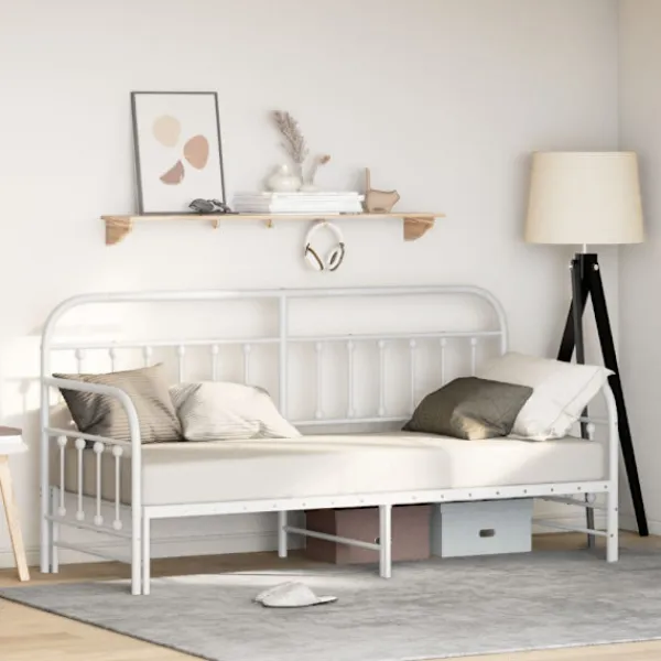 vidaXL Soffor>Dagbäddram Vit 80 x 200 cm Pulverlackerat stål