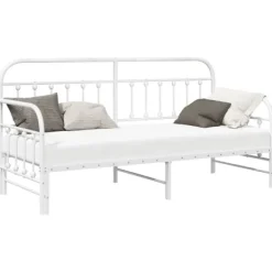 vidaXL Soffor>Dagbäddram Vit 80 x 200 cm Pulverlackerat stål