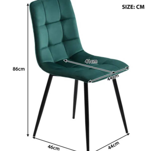 Matgrupper>5-delars matbordset guld/grön – Runt bord ø100 cm med vit MDF-skiva & 4 mörkgröna sammetsstolar, eleganta guldiga ben