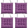Stolar>4-delars sittdynset för matstolar, 40 x 40 cm bekväm sittdyna för matstol, köksstolsdyna med knytband (lila) - WELLNGS