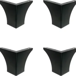 Köksö>DIY Köksmöbelben 100mm Kaffebord Skåp Säng Soffa Ben Stark Metall Skrivbordsstol Ben Svart Tyst Halksäker Set om 4