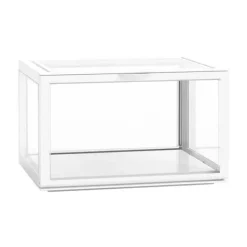 Småbord>/EA/Figur Organiser Skrivbordsdocka Akryl Vitrinskåp Hög Transparens Förseglad Dammtät Show Case Vit
