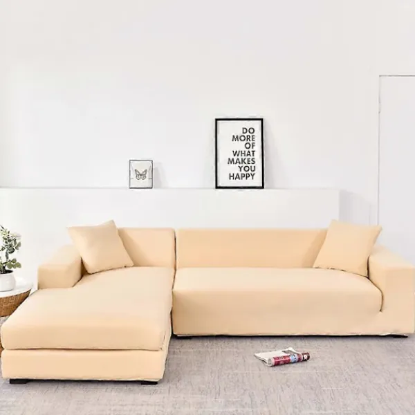 Soffor>Elastiskt sofföverdrag, bekvämt stretchtyg (beige, 140-180cm)