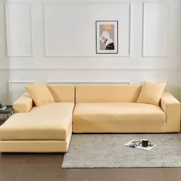Soffor>Elastiskt sofföverdrag, bekvämt stretchtyg (beige, 140-180cm)
