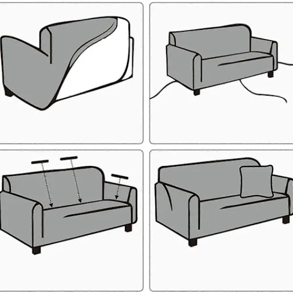 Soffor>Elastiskt sofföverdrag, stretch soffskydd (rottinggul, 2-sits 145-185cm)
