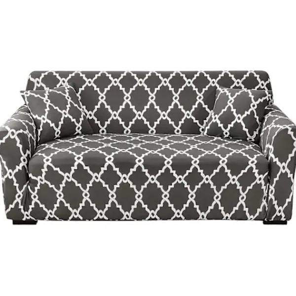 Soffor>Elastiskt sofföverdrag, stretch soffskydd (rottinggrå, 2-sits 145-185cm)