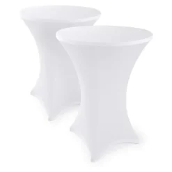 Stolar>Eleganta Antracit Stretchöverdrag Bar Bordsöverdrag för Bistrobord Vit 80 2 Set
