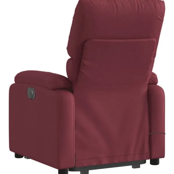 vidaXL Fåtöljer>Elektrisk massagefåtölj med uppresningshjälp vinröd tyg
