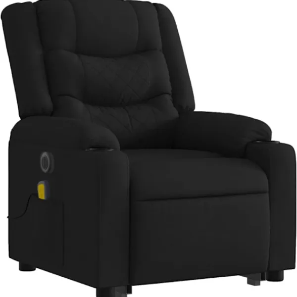 vidaXL Fåtöljer>Elektrisk massagefåtölj med uppresningshjälp svart tyg