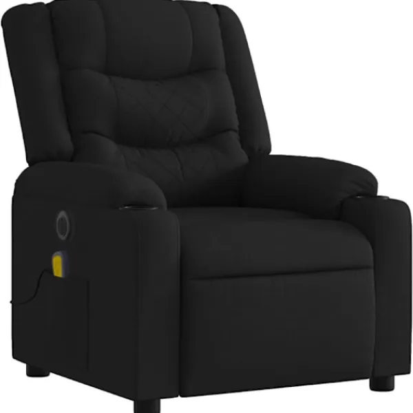 vidaXL Fåtöljer>Elektrisk massagefåtölj med uppresningshjälp svart tyg