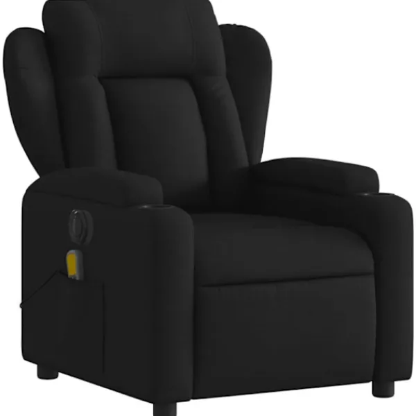 vidaXL Fåtöljer>Elektrisk massagefåtölj med uppresningshjälp svart tyg