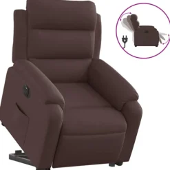 vidaXL Fåtöljer>Elektrisk reclinerfåtölj med uppresningshjälp brun tyg