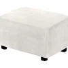 Sittpuffar>(Elfenben) Stretch Ottoman Covers Velvet Ottoman Cover Rectangle Footstool Cover Footstool Cover