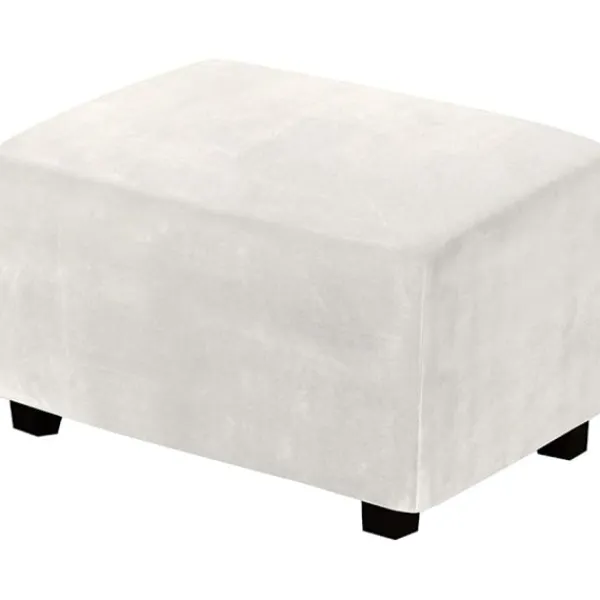 Sittpuffar>(Elfenben) Stretch Ottoman Covers Velvet Ottoman Cover Rectangle Footstool Cover Footstool Cover