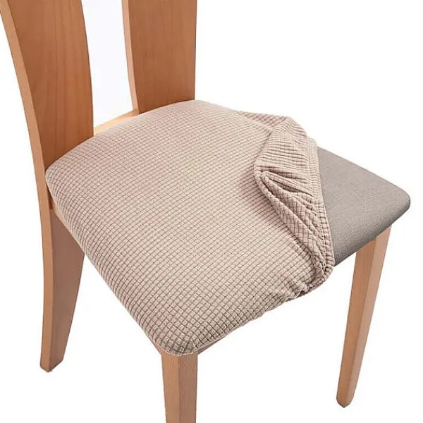Stolar>Enkel Stolsitsöverdrag Kök Matrum Stretch Kudde Överdrag Skydd Dekor Stolsitsöverdrag Stretch Avtagbar (Khaki, 8)