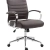 BellaFurn Kontorsmöbler>Ergonomisk kontorsstol, kontorsstol - Justerbar komfort, Chrome -look -ram | Material: Artificial Leather Color: Brown