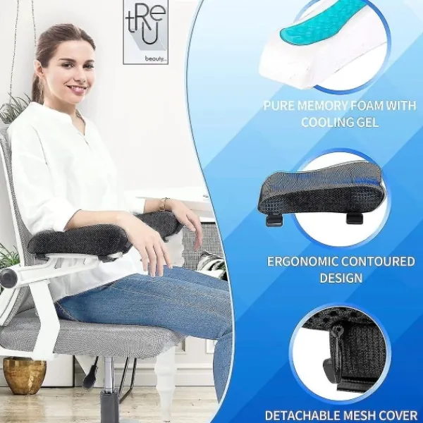 Kontorsmöbler>Ergonomiska Armstödsdynor för Kontorsstol, Armbågsstöd Kudde för Dator, Spel och Skrivbordsstolar