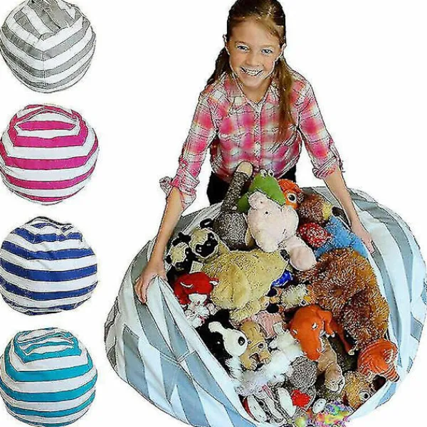 Sittsäckar>Extra stor leksaksdjursförvaring bönpåse barn bönöverdrag mjuk sits hem Blue