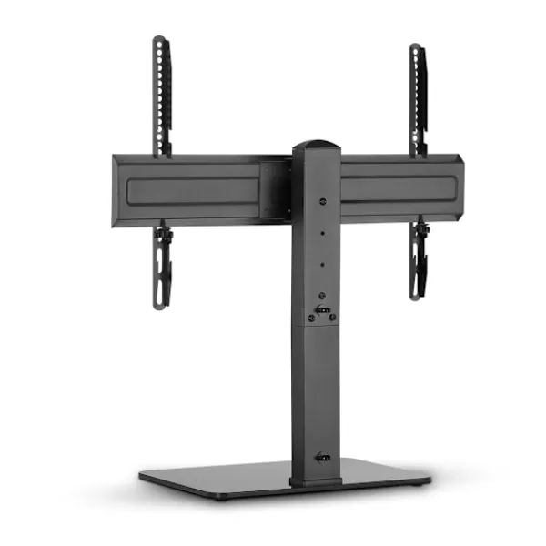 Nedis Tv-Bänkar>Fast TV Stand | 37 - 70 " | Maximal skärmvikt som stöds: 40 kg | Justerbar förinställda höjder | Härdat glas / Stål | Svart