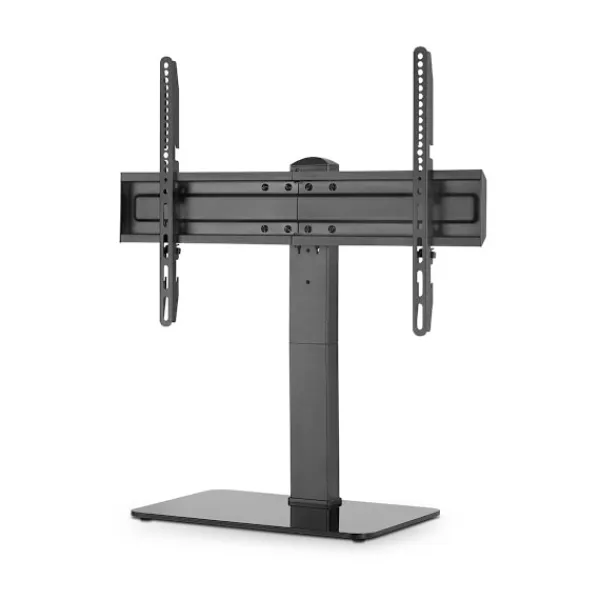 Nedis Tv-Bänkar>Fast TV Stand | 37 - 70 " | Maximal skärmvikt som stöds: 40 kg | Justerbar förinställda höjder | Härdat glas / Stål | Svart