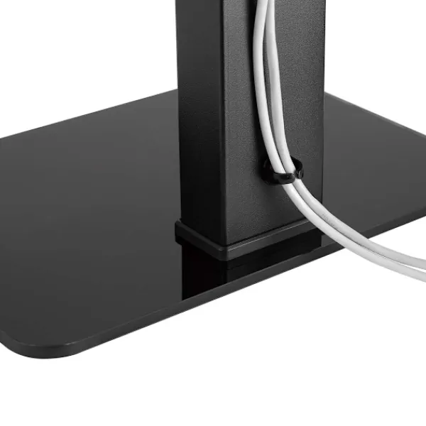 Nedis Tv-Bänkar>Fast TV Stand | 37 - 70 " | Maximal skärmvikt som stöds: 40 kg | Justerbar förinställda höjder | Härdat glas / Stål | Svart