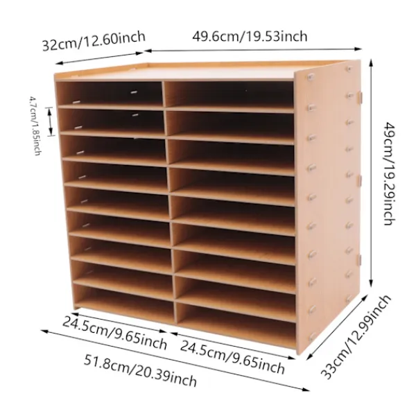 OEM Kontorsmöbler>Filorganisatör, 9 nivåer, 18 fack, modern design,Brun