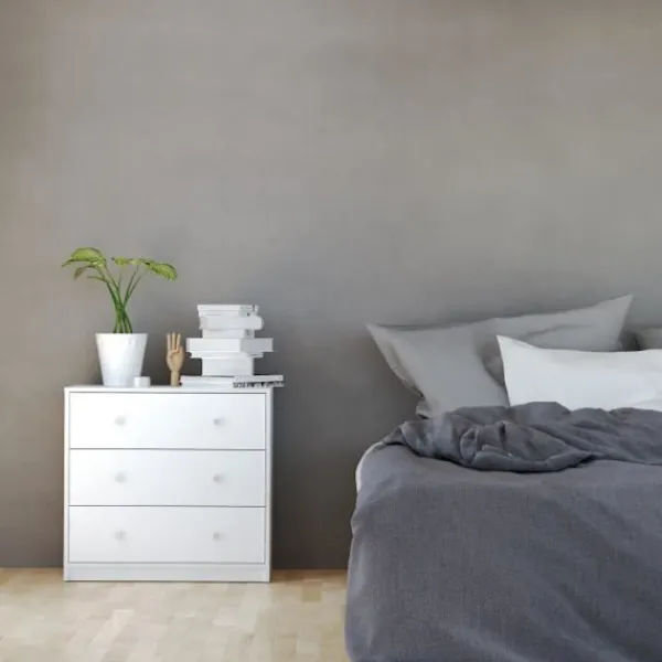 AUCUNE Byråer>FINLANDEK TYYLIKÄS sovrumsbyrå modern stil vit inredning - L 72 cm