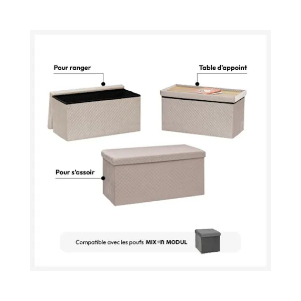 5 FIVE SIMPLY SMART Kistor & Koffertar>5five - dubbelvikbar pouf "mix n' modul" velourlin
