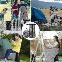 Pallar>Fällbar Pall, Bärbar Fällstol, Utdragbar Pall, Utomhusvandring, Fiske, Jakt, Köa Vid Buss - röd