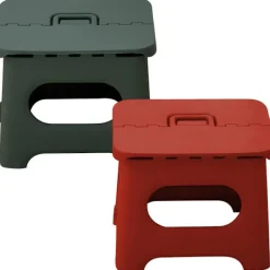 Pallar>Fällbar pall, set med 2 fällbara pallar, liten fällbar pall, röd + grön