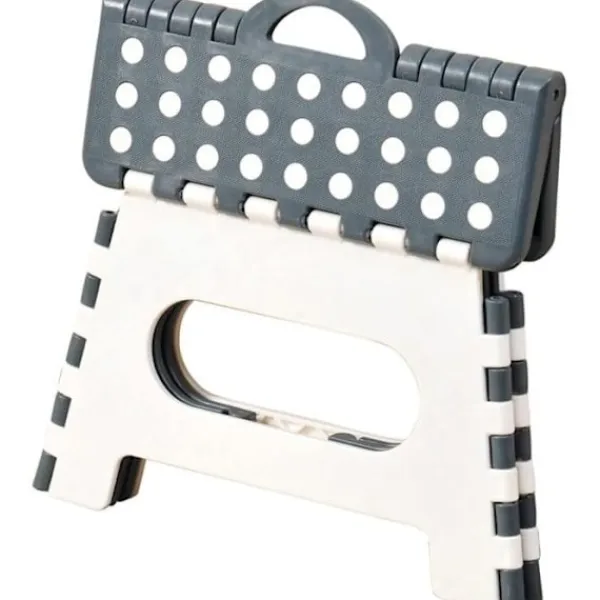 AC-DÉCO Pallar>Fällbar plasttrapp - Vit/Grey - H 22 x L 35 cm