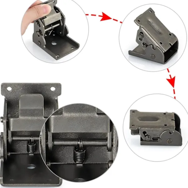 Balkongmöbler>Fällbara konsoler Tunga 90 graders självlåsande gångjärn för bordsben, vägg hylla, 330 pund vardera, 4-pack (Gunblack)